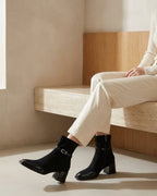 The Avenoir | Suede Block-Heel Boot - SORENNA
