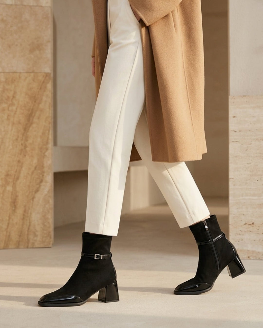 The Avenoir | Suede Block-Heel Boot - SORENNA