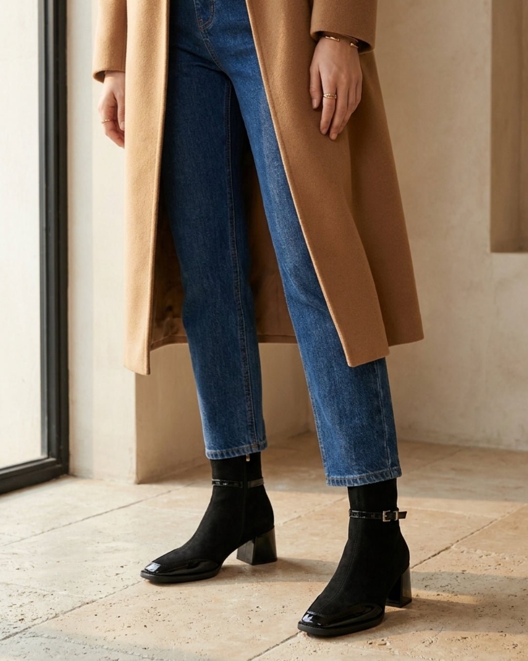 The Avenoir | Suede Block-Heel Boot - SORENNA