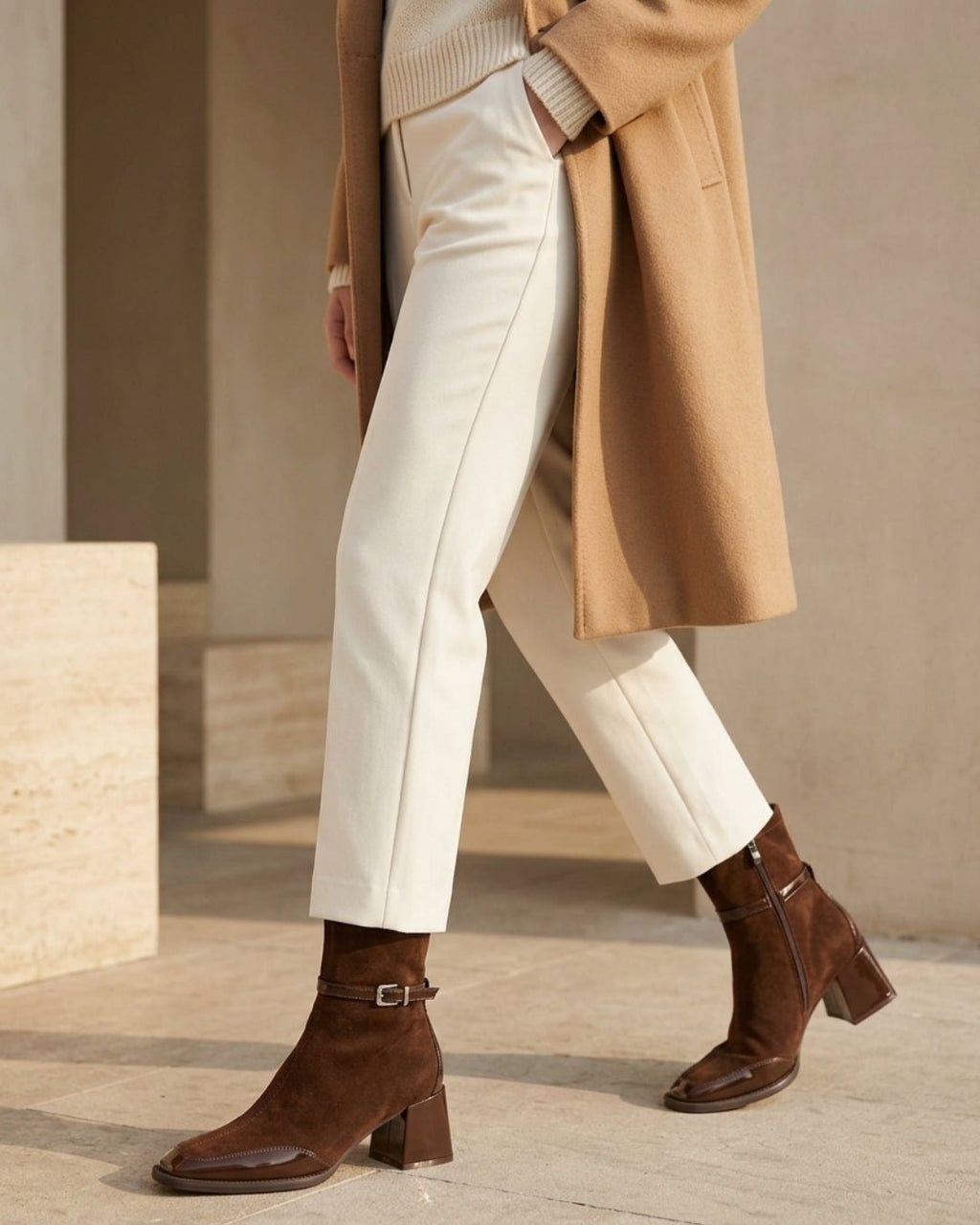 The Avenoir | Suede Block-Heel Boot - SORENNA