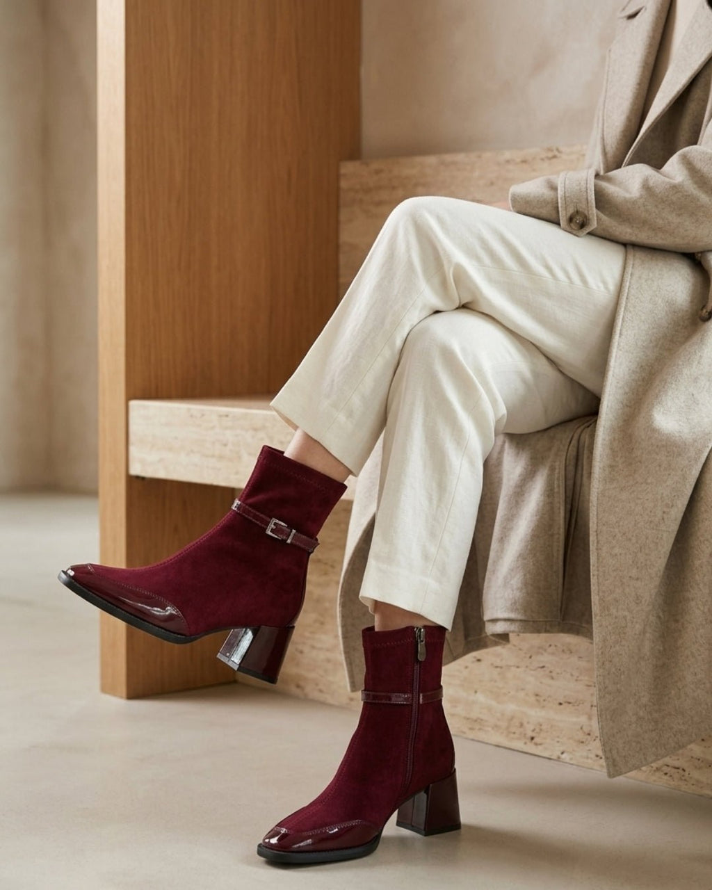 The Avenoir | Suede Block-Heel Boot - SORENNA