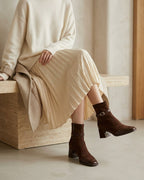 The Avenoir | Suede Block-Heel Boot - SORENNA