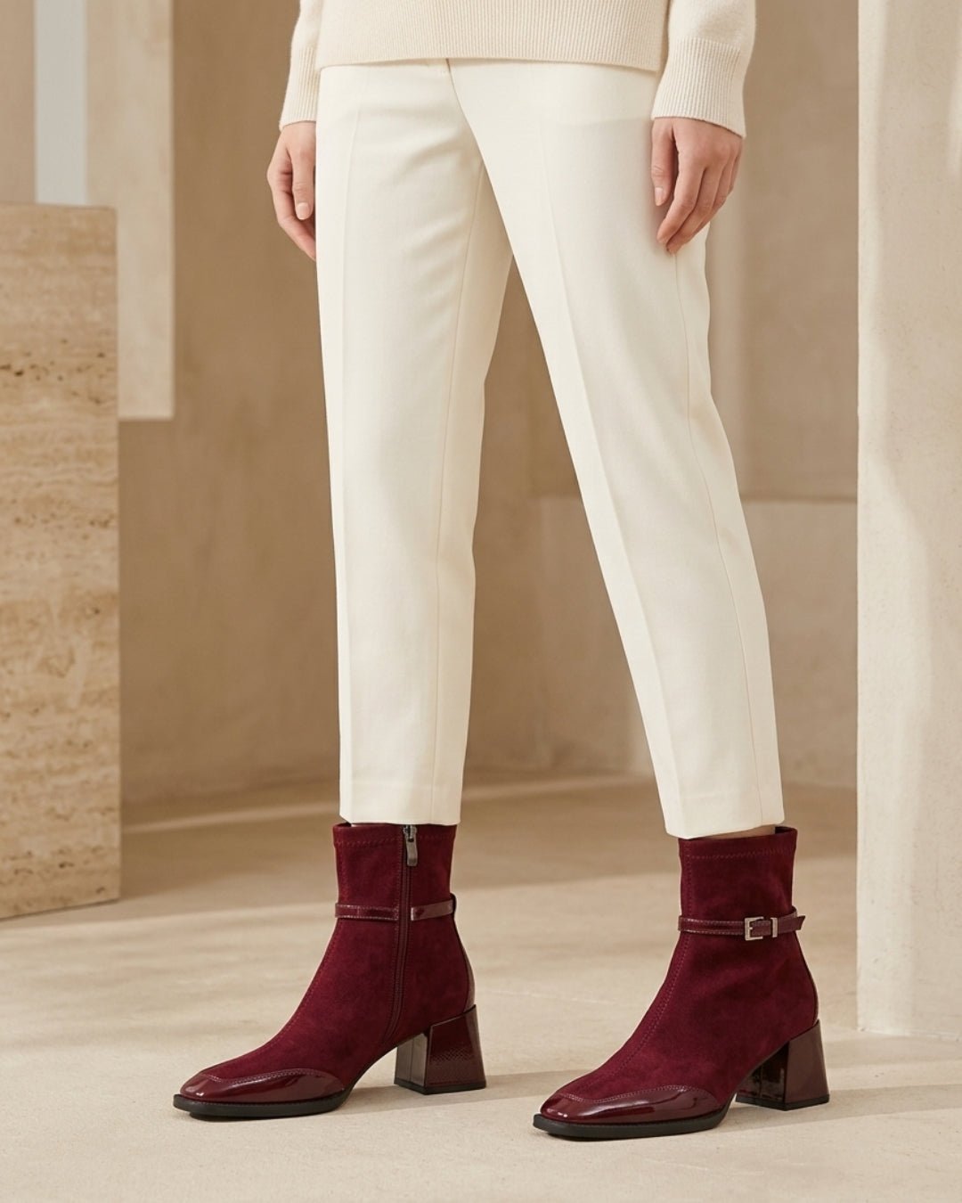 The Avenoir | Suede Block-Heel Boot - SORENNA