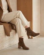 The Bellora | Square-Toe Suede Boot - SORENNA