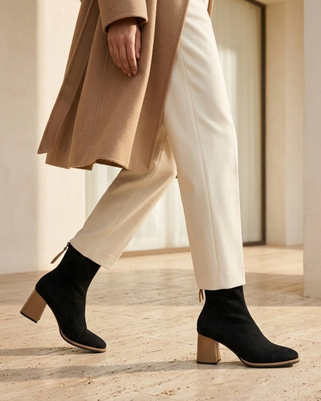 The Bellora | Square-Toe Suede Boot - SORENNA