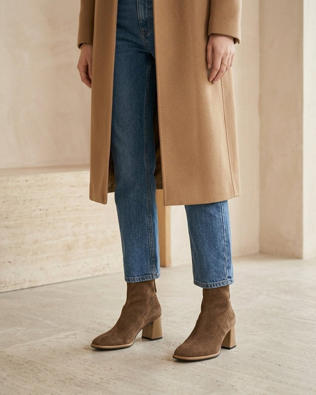 The Bellora | Square-Toe Suede Boot - SORENNA