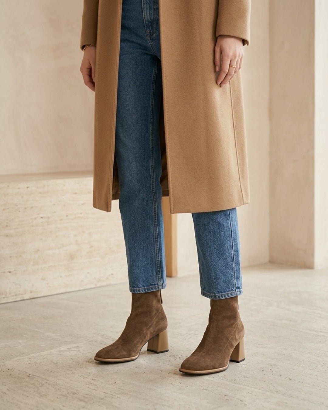 The Bellora | Square-Toe Suede Boot - SORENNA
