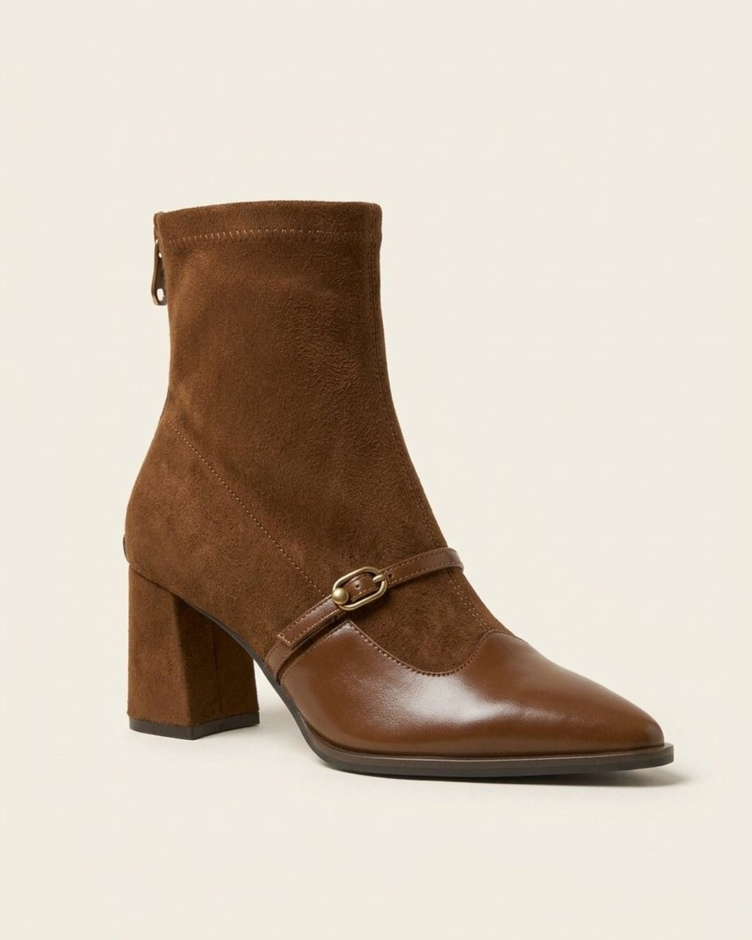 The Evelora | Strapped Suede Ankle Boot - SORENNA