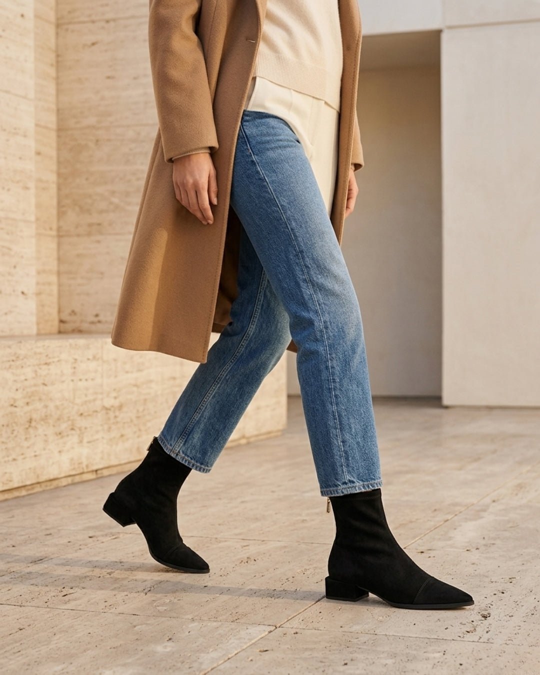 The Marvella | Pointed Suede Ankle Boot - SORENNA