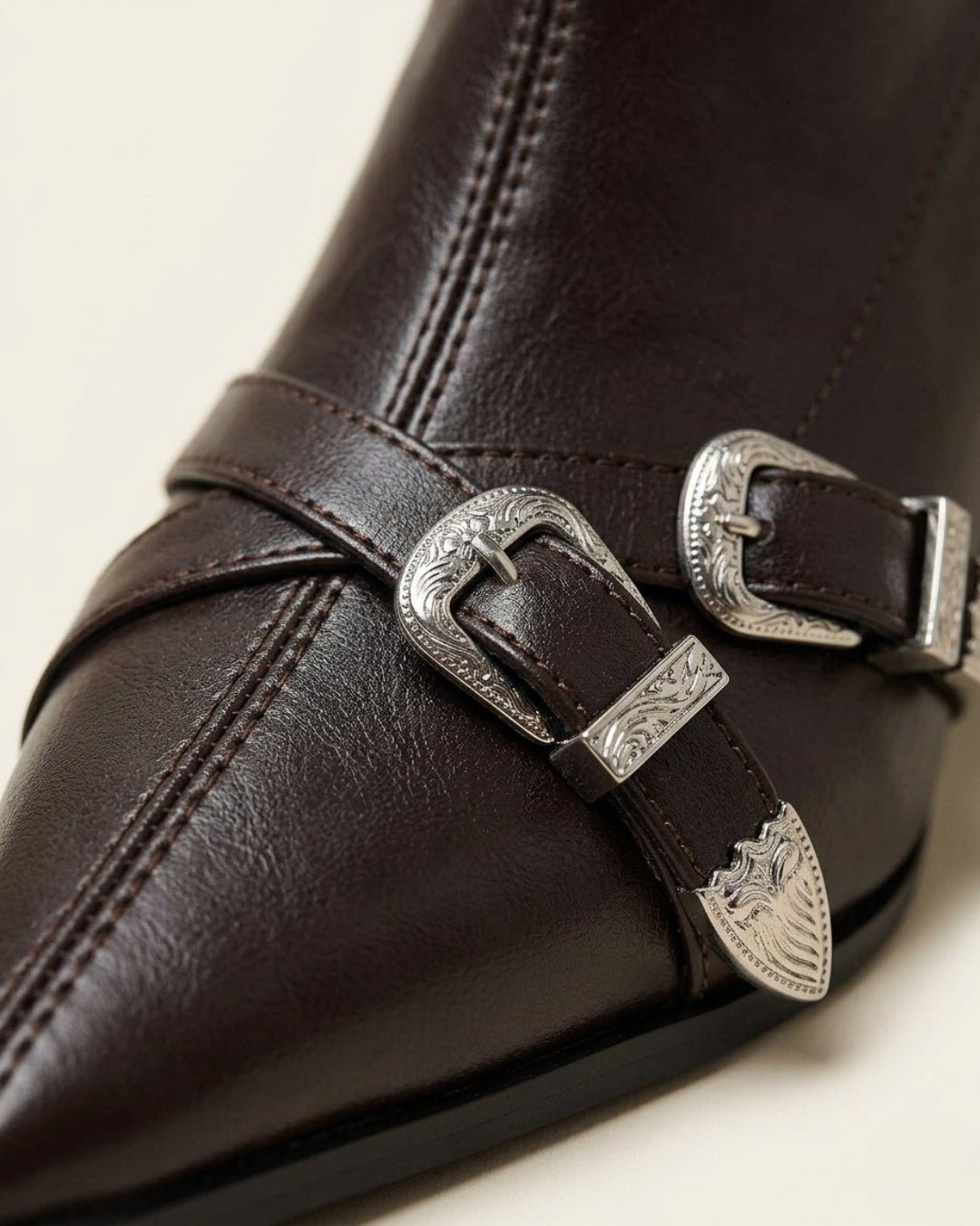 The Ravelle | Double-Buckle Leather Boot - SORENNA