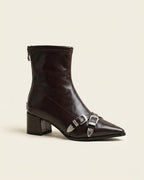 The Ravelle | Double-Buckle Leather Boot - SORENNA