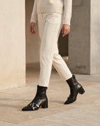 The Ravelle | Double-Buckle Leather Boot - SORENNA