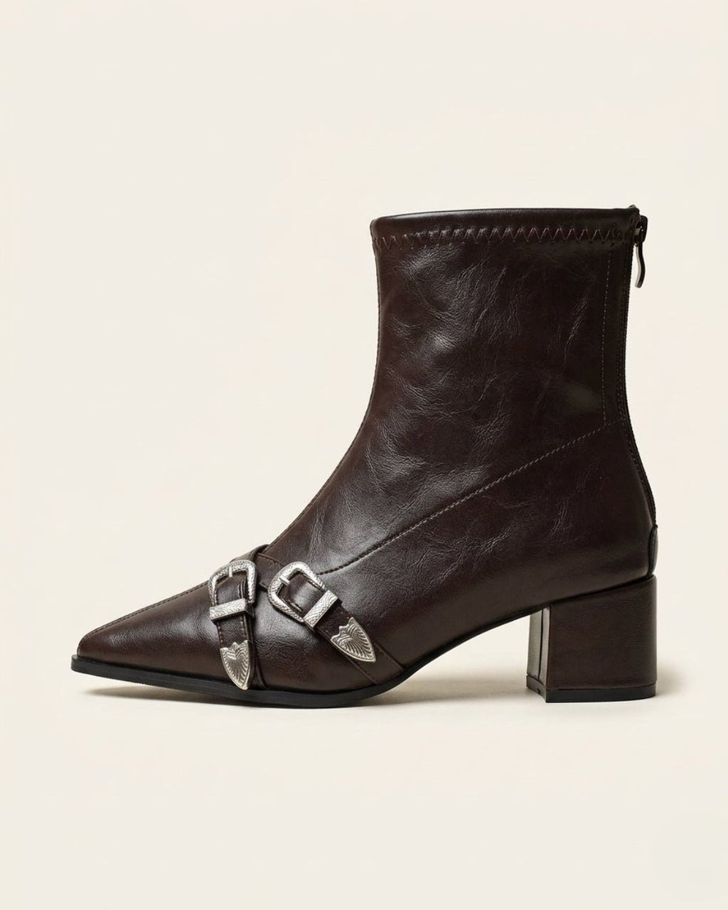 The Ravelle | Double-Buckle Leather Boot - SORENNA