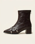 The Ravelle | Double-Buckle Leather Boot - SORENNA