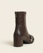 The Ravelle | Double-Buckle Leather Boot - SORENNA