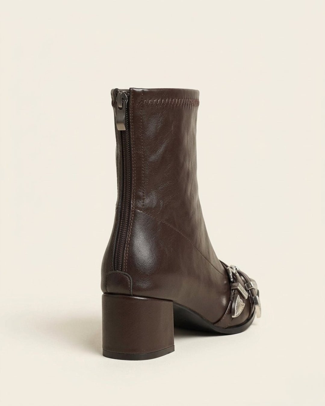 The Ravelle | Double-Buckle Leather Boot - SORENNA