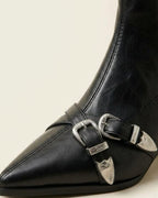 The Ravelle | Double-Buckle Leather Boot - SORENNA