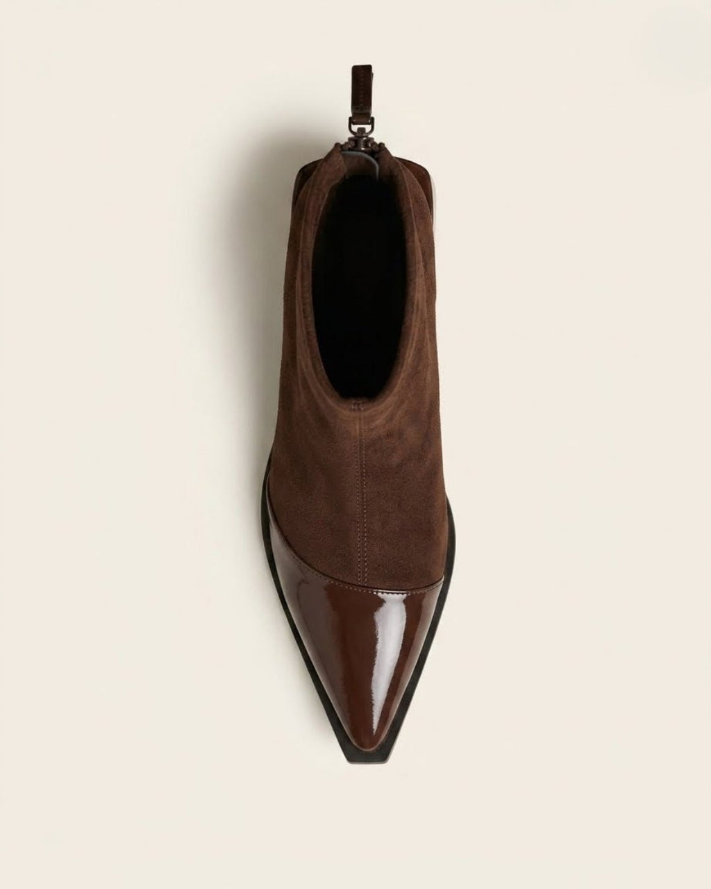 The Ravelle | Patent-Toe Suede Boot - SORENNA