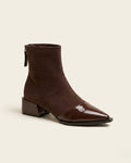 The Ravelle | Patent-Toe Suede Boot - SORENNA