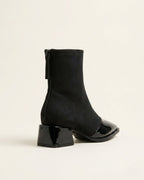 The Ravelle | Patent-Toe Suede Boot - SORENNA
