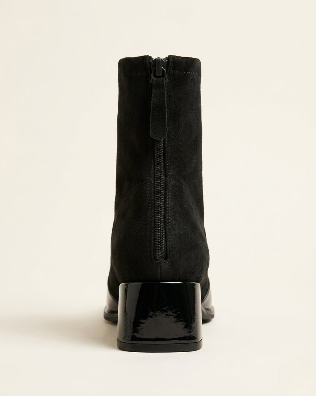 The Ravelle | Patent-Toe Suede Boot - SORENNA