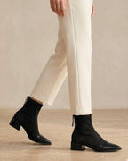 The Ravelle | Patent-Toe Suede Boot - SORENNA