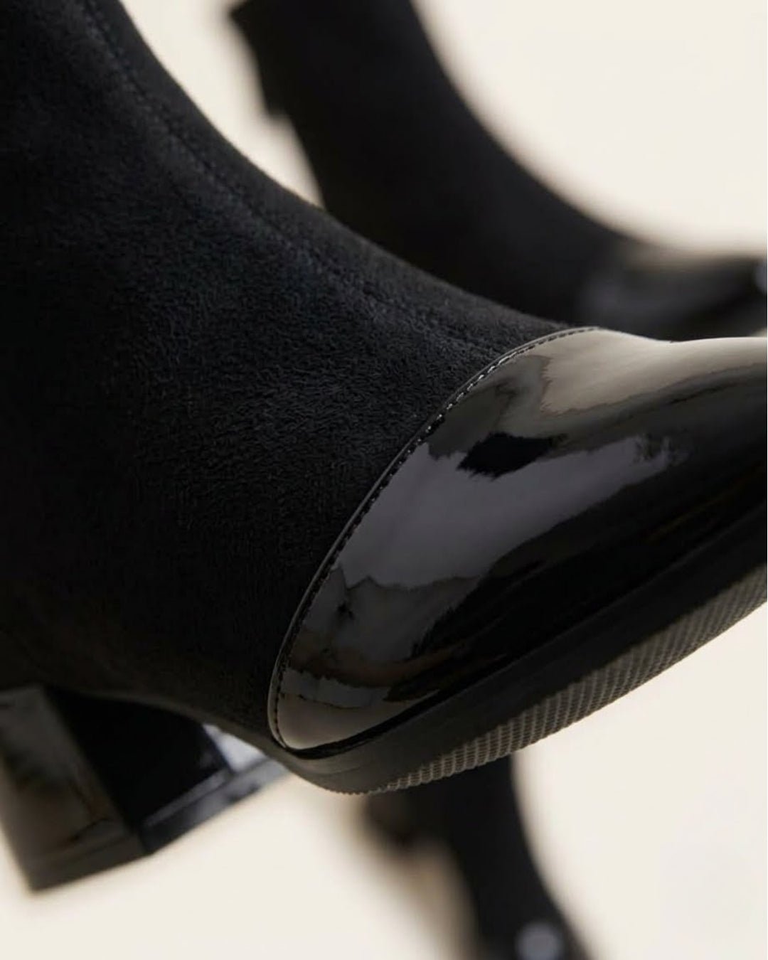 The Ravelle | Patent-Toe Suede Boot - SORENNA