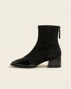 The Ravelle | Patent-Toe Suede Boot - SORENNA