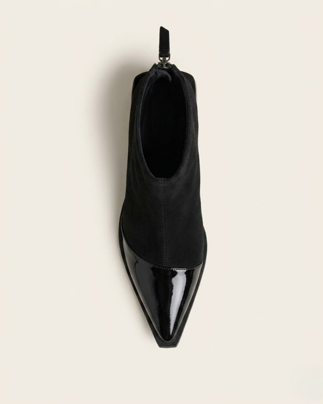 The Ravelle | Patent-Toe Suede Boot - SORENNA