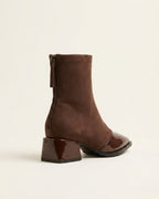 The Ravelle | Patent-Toe Suede Boot - SORENNA