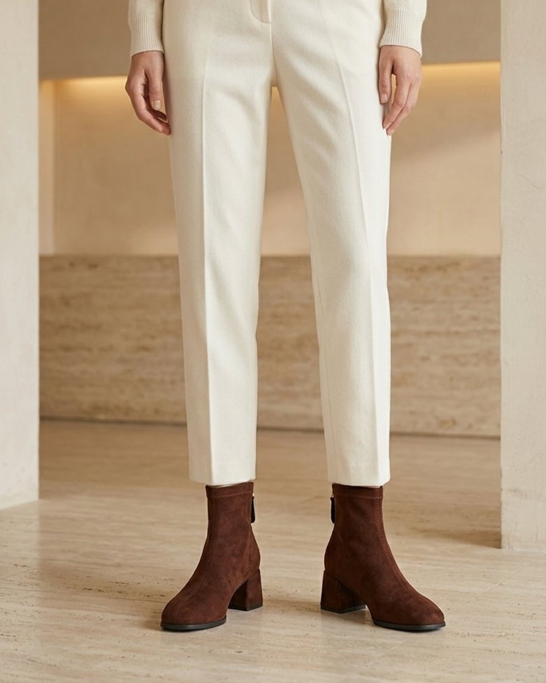 The Renard | Suede Block-Heel Boot - SORENNA