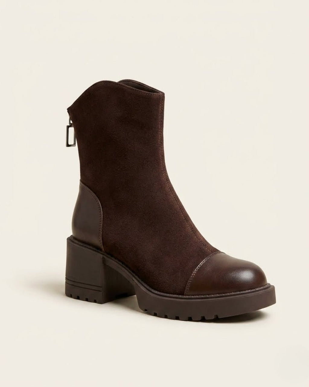 The Rowena | Suede Block-Heel Boot - SORENNA