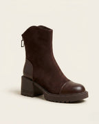 The Rowena | Suede Block-Heel Boot - SORENNA