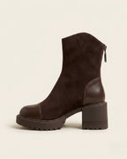 The Rowena | Suede Block-Heel Boot - SORENNA