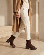 The Rowena | Suede Block-Heel Boot - SORENNA