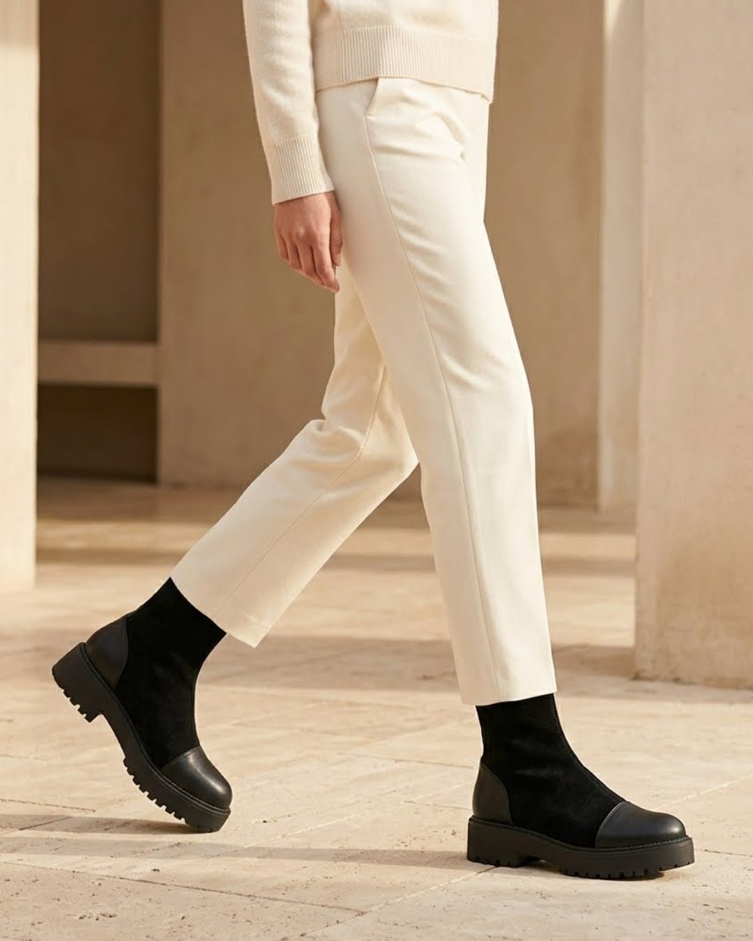 The Rowena | Suede Block-Heel Boot - SORENNA