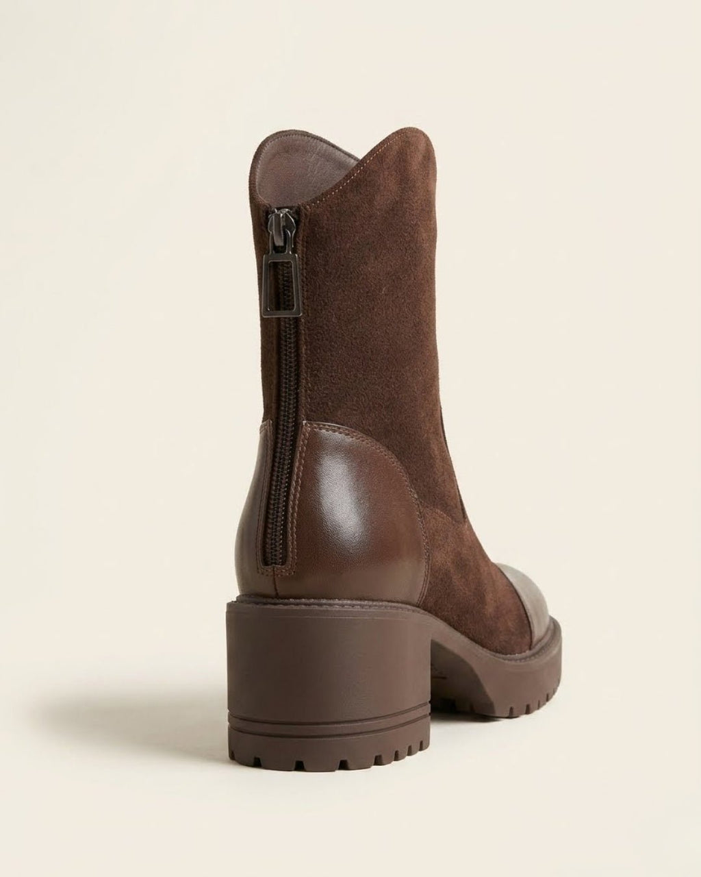 The Rowena | Suede Block-Heel Boot - SORENNA