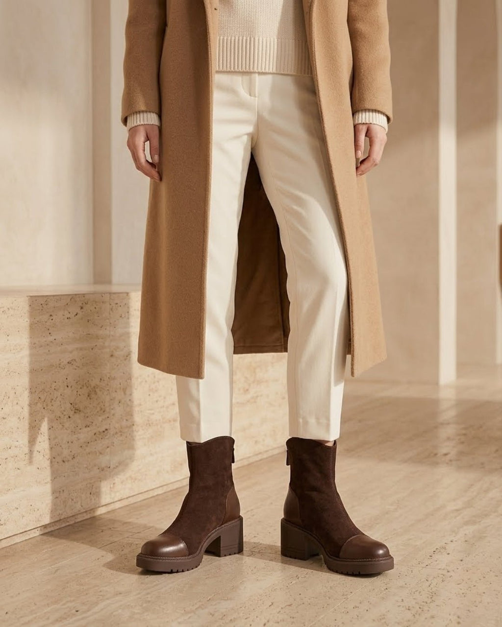 The Rowena | Suede Block-Heel Boot - SORENNA