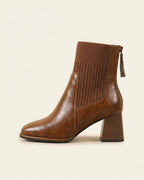 The Savine | Stretch-Knit Leather Boot - SORENNA