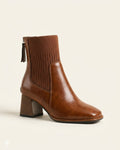 The Savine | Stretch-Knit Leather Boot - SORENNA