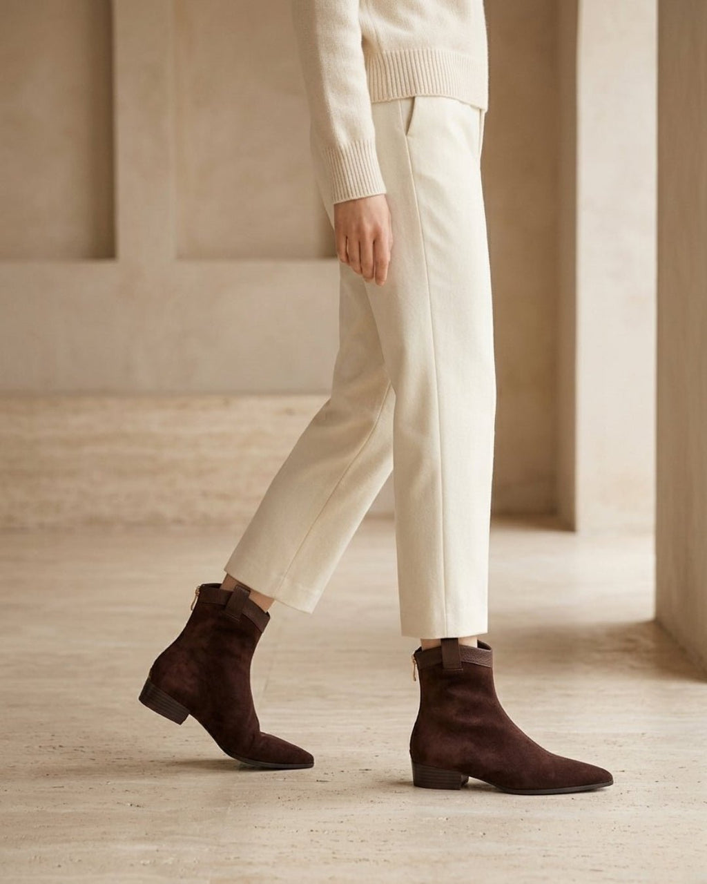 The Valonne | Pointed Suede Boot - SORENNA