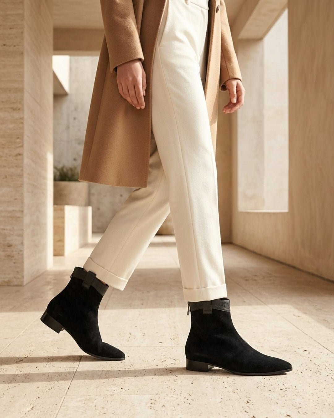The Valonne | Pointed Suede Boot - SORENNA