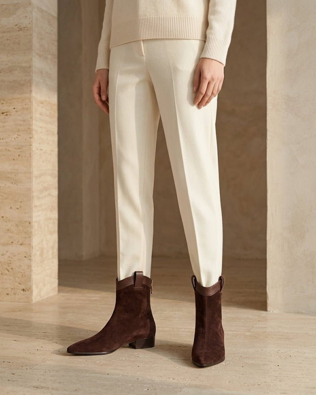 The Valonne | Pointed Suede Boot - SORENNA