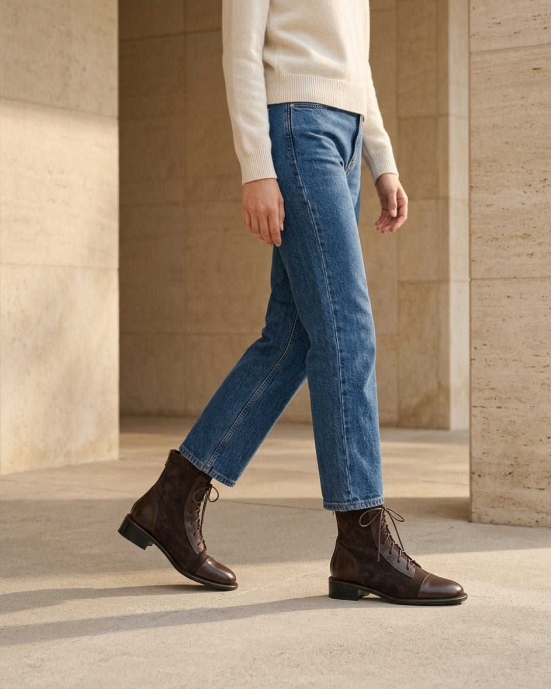 The Verona | Suede Lace-Up Boot - SORENNA