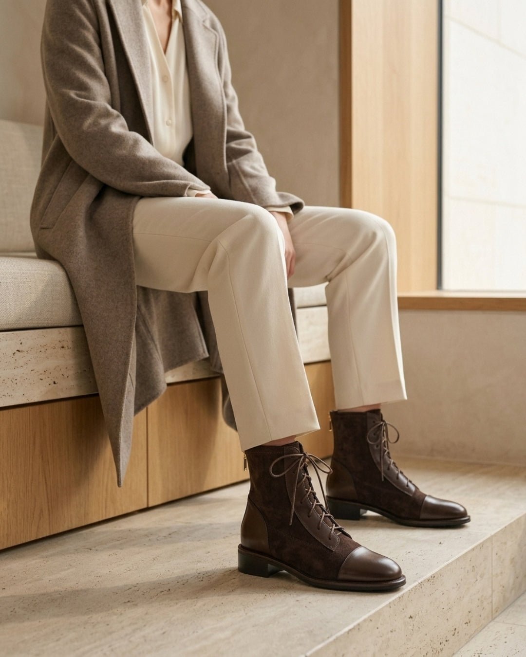 The Verona | Suede Lace-Up Boot - SORENNA