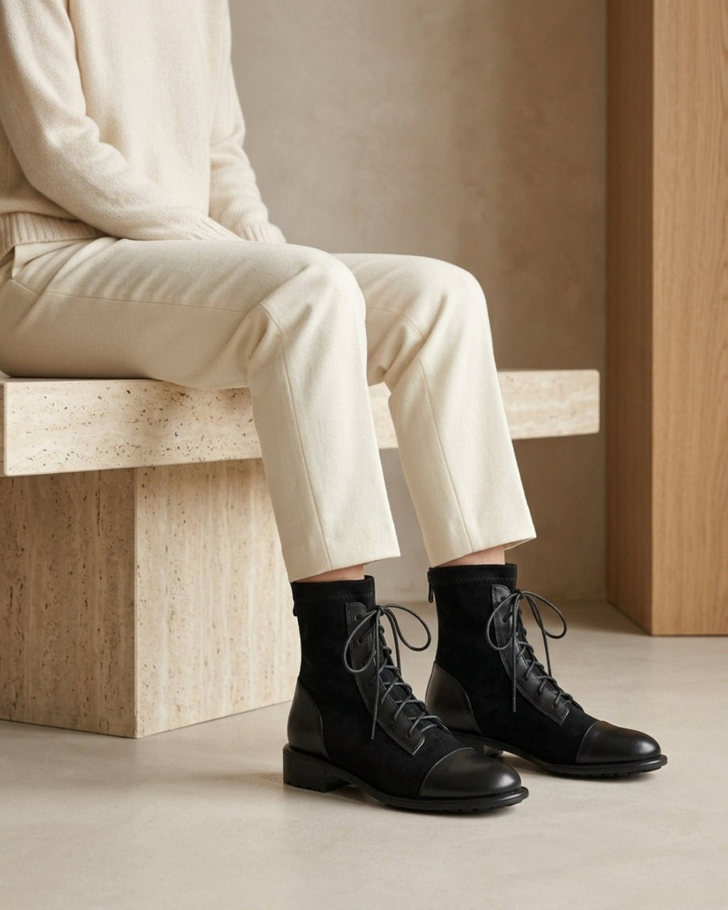 The Verona | Suede Lace-Up Boot - SORENNA