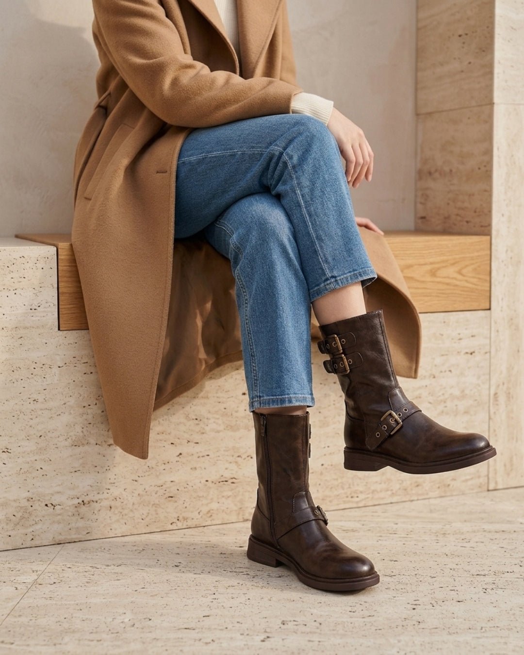 The Vittoria | Buckled Leather Boot - SORENNA