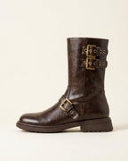 The Vittoria | Buckled Leather Boot - SORENNA