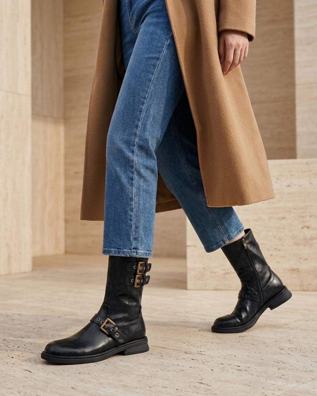 The Vittoria | Buckled Leather Boot - SORENNA